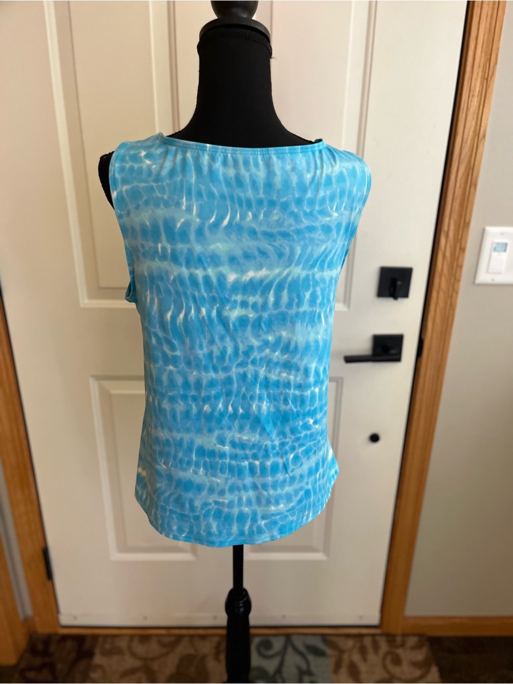 Women’s Lands’ End blue white tank top padded bra swim suit tankini. Size 20W - Picture 4 of 15